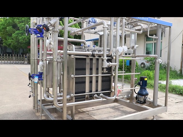 CHINA 1000L Pasteurizer Machine With PLC For Milk / Yogurt / Fruit Juice Processing Line SUS304/316 para venda