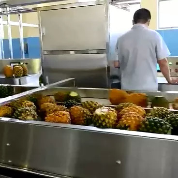Linha completa de processamento de abacaxi de alto desempenho Máquina de planta de produção de abacaxi personalizada com PLC para indústria de frutas