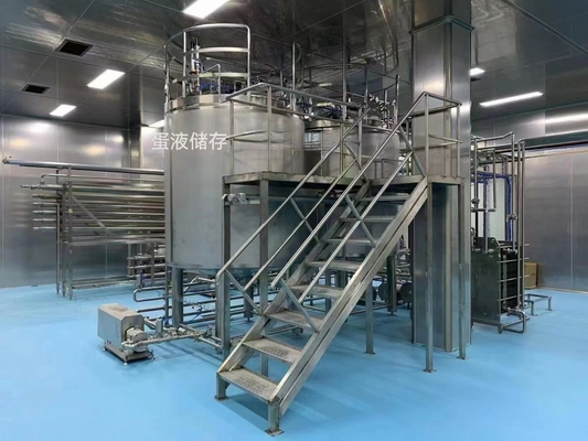 Instalação de processamento de ovos líquidos com máquinas de preenchimento de pasteurizantes de quebra e separação