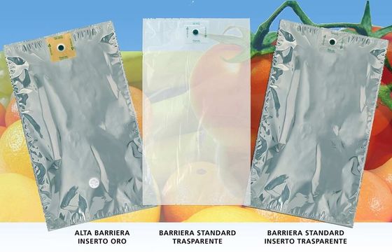 Saco de embalagem de sumos flexível com laminação de várias camadas que proporciona uma excelente protecção contra a umidade e o oxigénio
